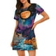thumbnail image 1 of Disketp Fantasy Cosmic Landscape para Camisón Corto de Manga Corta para Mujeres, Camisón Cómodo con Escote Redondo, Bonito y Confortable, 1 of 6