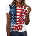 thumbnail image 2 of USA Shirt Women Oversize American Flag Shirts Patriotic T-Shirt America 250th Birthday Short Sleeve Tops, 2 of 5
