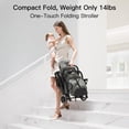 thumbnail image 3 of Gromast Compact Fold Baby Stroller, Lightweight Travel Toddler Stroller with One-Click Fold, Extendable UPF50+ Canopy, Cup Holder, UV Protected and Waterproof, One-Hand Folding - Green, 3 of 7