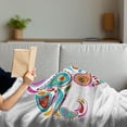 thumbnail image 3 of Ethnic Soft Flannel Fleece Throw Blanket, Eastern Featured Paisley Leaves Oriental Indie Hippie, Cozy Plush for Indoor and Outdoor Use, 60" x 80", Multicolor, by Ambesonne, 3 of 5
