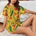 thumbnail image 4 of Fotbe Colorful Vegetables Print Pajama Set for Women 2 Piece Loungewear Short Sleeve Tops and Shorts Set Soft Sleepwear-Large, 4 of 7