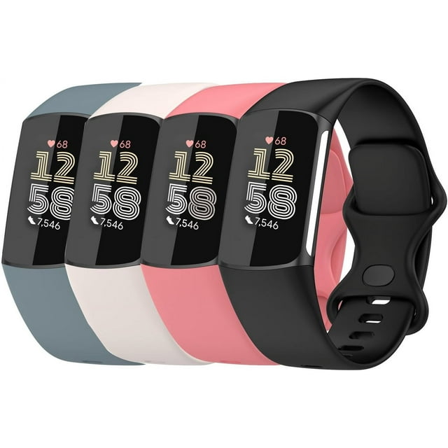 MYKOMI Compatible avec Fitbit Charge 6 / Fitbit Charge 5 Bandes, Bande de Remplacement en Silicone Doux pour Femmes Hommes