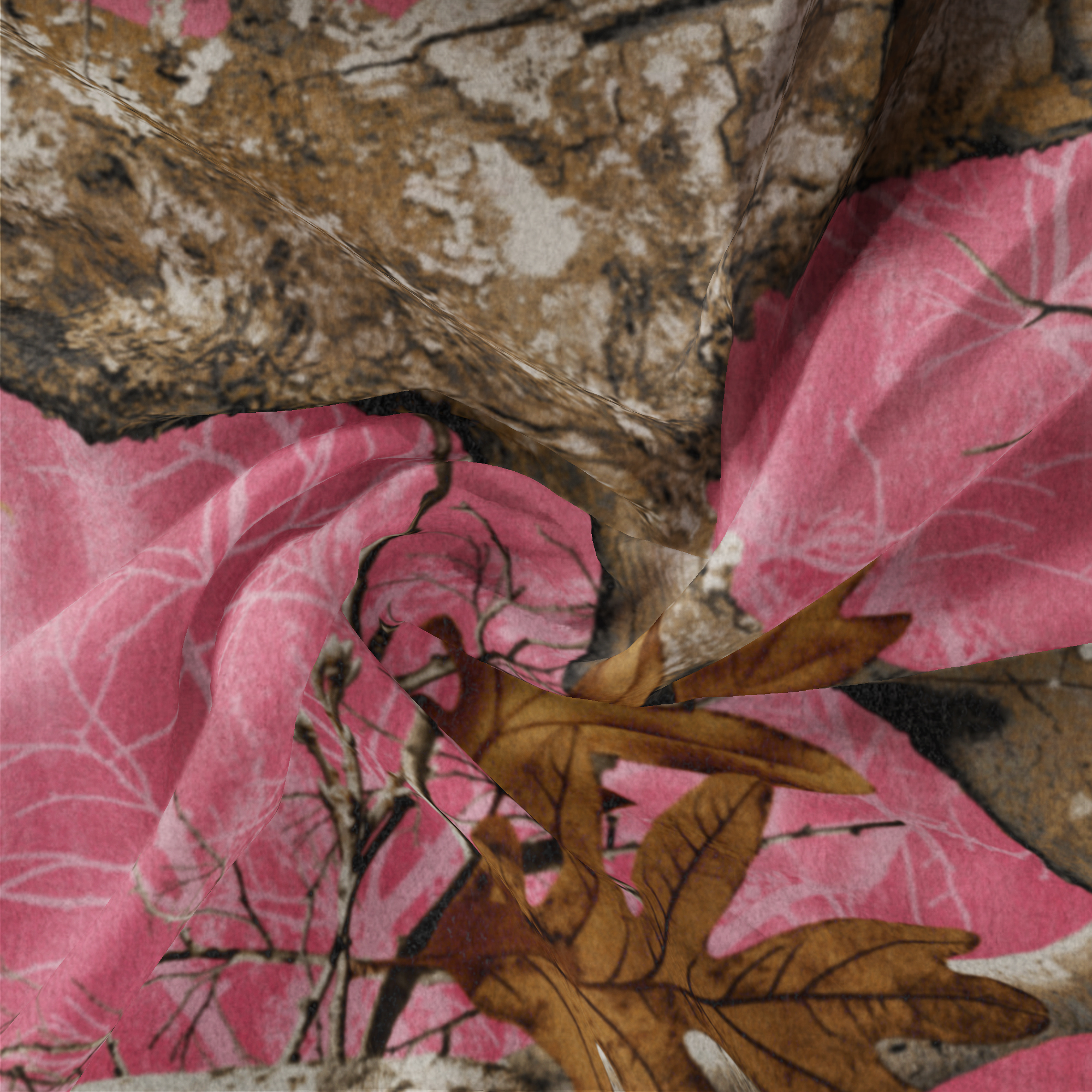 Real Tree 60" X 1.5 Yd 100% Polyester Anti-Pill Fleece Edge 1 Camo Sewing & Craft Fabric Precut, Pink