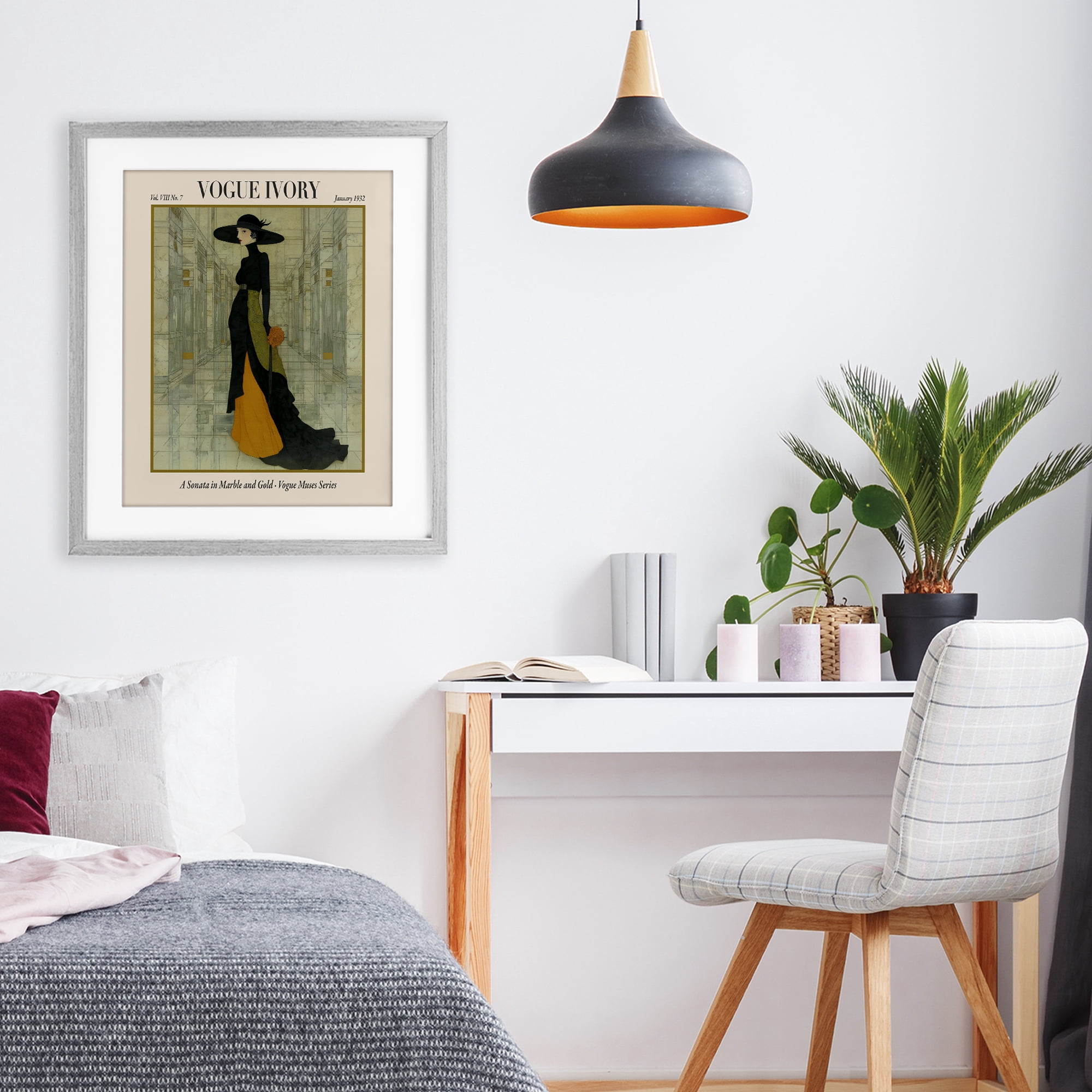 Stupell Industries Ivory Hall Magazine Gray Framed Print Under Glass, design by A Barefoot Stylist