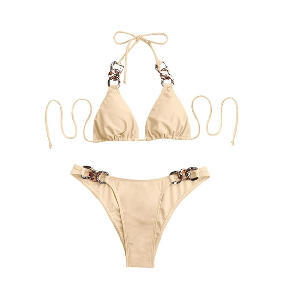 Sngxgn Women's Swimsuits Swimwear Asymmetric Ruffle Monokinis Bathing Suits(Beige,L)