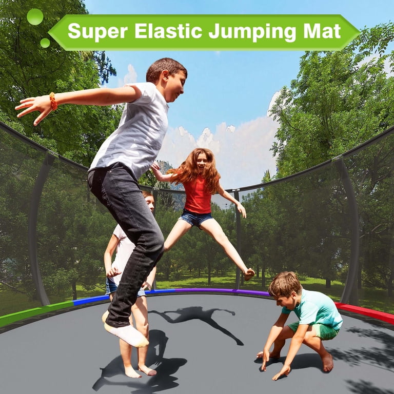 GVDV Outdoor Trampoline, 16' Backyard Recreational Trampoline with