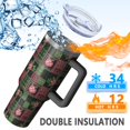 thumbnail image 5 of 40oz Pioneer Flower Floral Print Pattern Insulated Tumbler with Handle, BPA-Free Leak Proof Lid and Straws, Double Wall Vacuum, Hot 12h/Cold 34h, 5 of 6