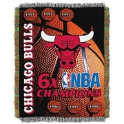 LHM NBA Chicago Bulls Commemorative Tapestry Woven Throw, Red - 48 x 60 in.