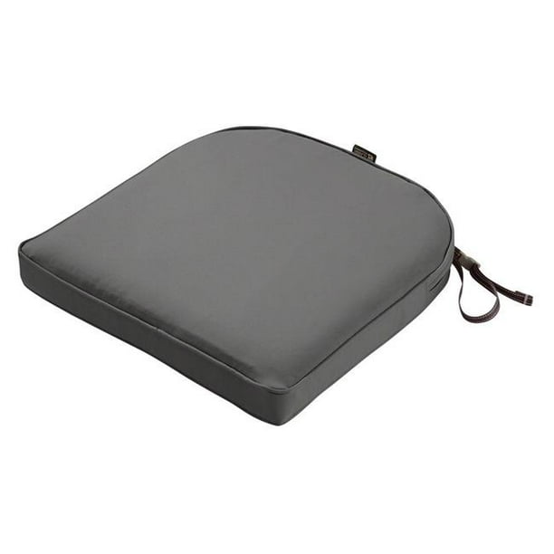 Montlake Fade Safe Charcoal Grey Contoured Outdoor Seat Cushion