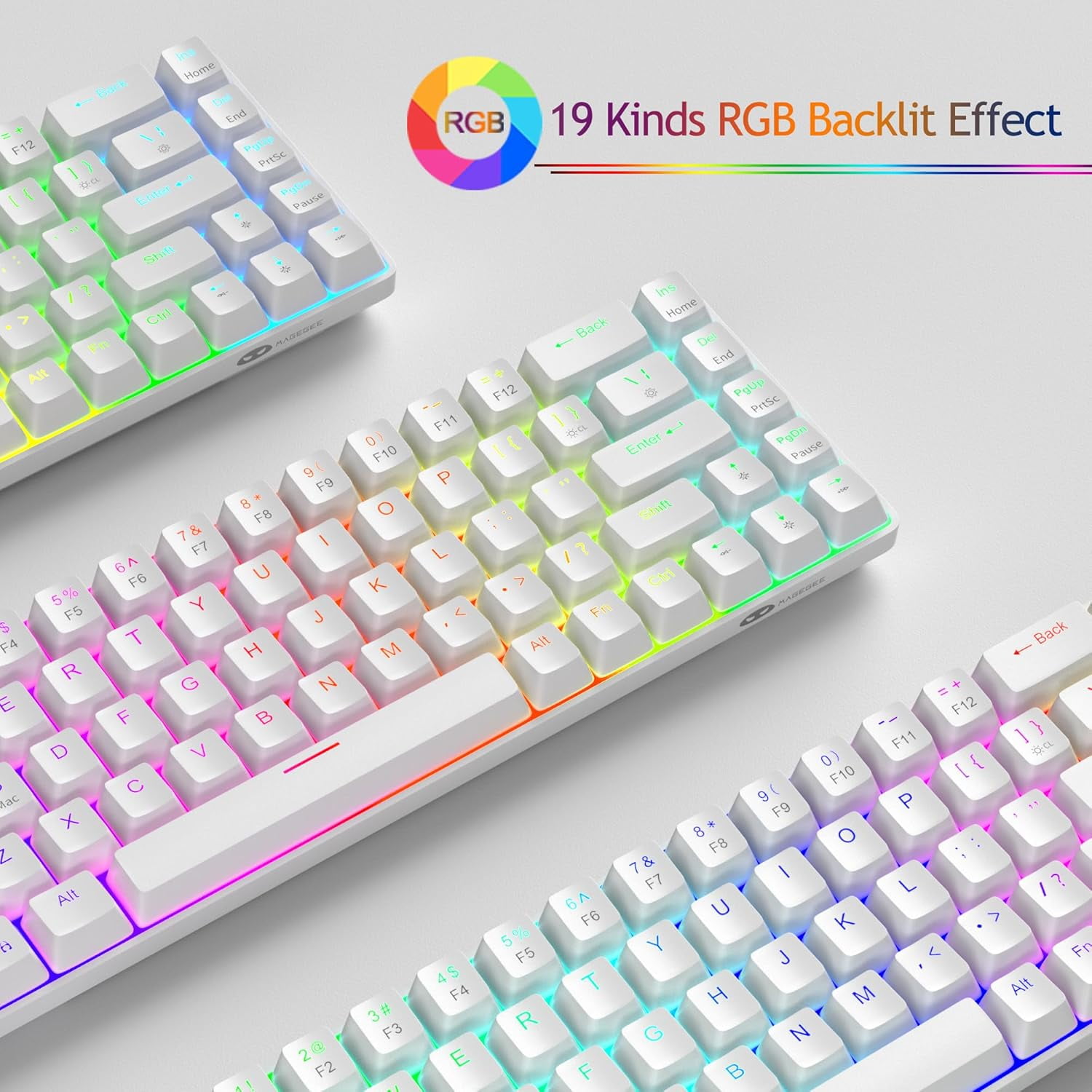 MageGee 60% Rapid Trigger Gaming Keyboard, Hall Effect Magnetic Switch, Actuation Point Adjustable, Hot Swappable RGB Backlit Wired Keyboard with Arrow Keys