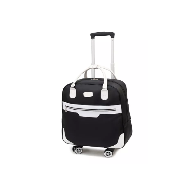 Maleta de Mano De Viaje Bolsa Con Candado De Seguridad Cabina negro/blanco
