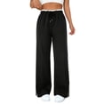 thumbnail image 2 of VBVC No Boundarie Women's Y2K Drawstring Sweatpants,Striped Side Joggers For Women,Ladies Streetwear Track Pants with Pockets,Black,S-XL, 2 of 7