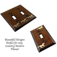 thumbnail image 6 of Urbalabs Western Cowboy Horse Rustic Metal Textured Rust Decorative Light Switch Outlet Wall Plate Covers Country Home Rustic Light Switch Covers Single Double 2 Gang Switch Plates (Single Switch), 6 of 7