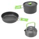 thumbnail image 3 of Juego de ollas para acampar al aire libre con vajilla, utensilios de cocina antiadherentes para acampar, para Picnic, pesca, verde, 3 of 10