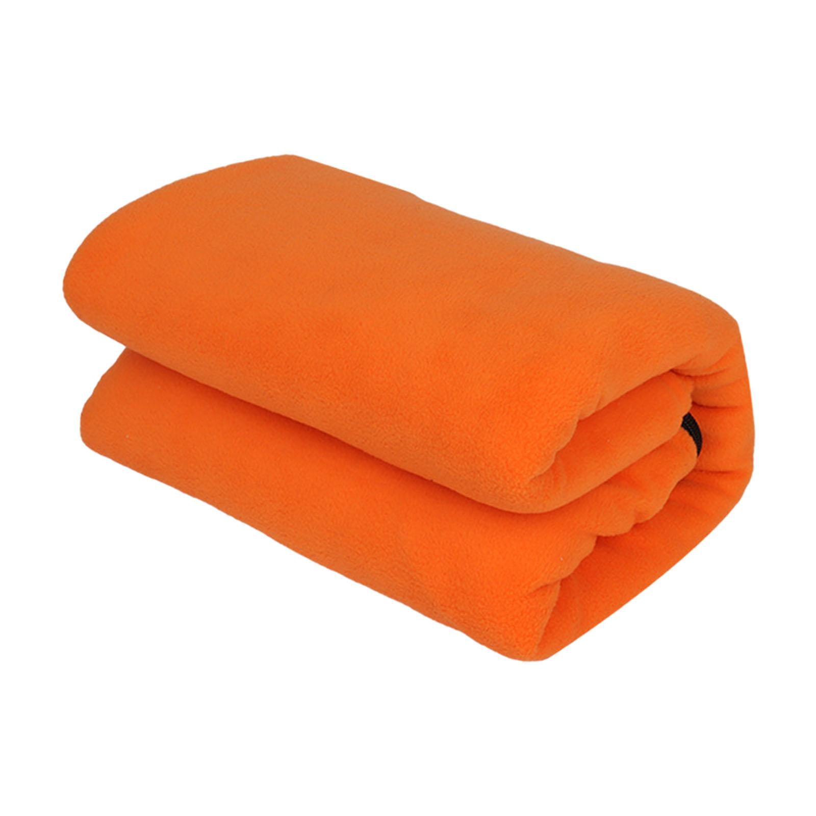 Wswqop Polar Fleece Sleeping Bag Liner Emergency Blanket for Adults Portable Camping Blanket for Traveling Backpacking Cold Weather , Orange