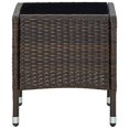 thumbnail image 3 of vidaXL Garden Table Brown 40x40x45 cm Poly Rattan, 3 of 5