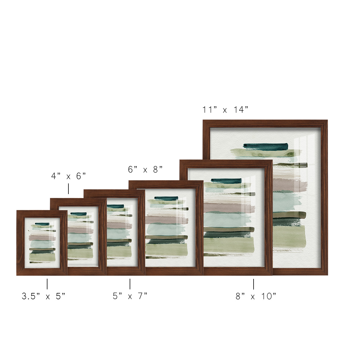 Grass Stains I - Framed Print w/glass - Chestnut