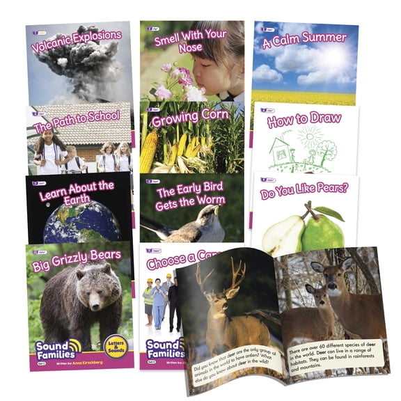 Junior Learning Decodable Readers Sound Families R-controlled Non-Fiction Phase 5.5, Vowel Sounds, Learn to Read, Easy decodable texts, with 12 books, For ages 5 , Grade K