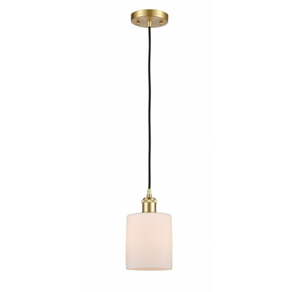 516-1P-SG-G111-LED-Innovations Lighting-Cobbleskill-3.5W 1 LED Mini Pendant in Art Nouveau Style-5 Inches Wide by 8 Inches High Satin Gold Finish