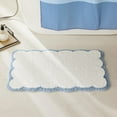 thumbnail image 2 of Microfiber Bathroom Rugs, White Bath Rug with Blue Scalloped Piping Cute Aesthetic Preppy Bath Mat for Bathroom, Tub, Floor Carpet, Sink, Shower, Anti Slip, Absorbent,, 2 of 31