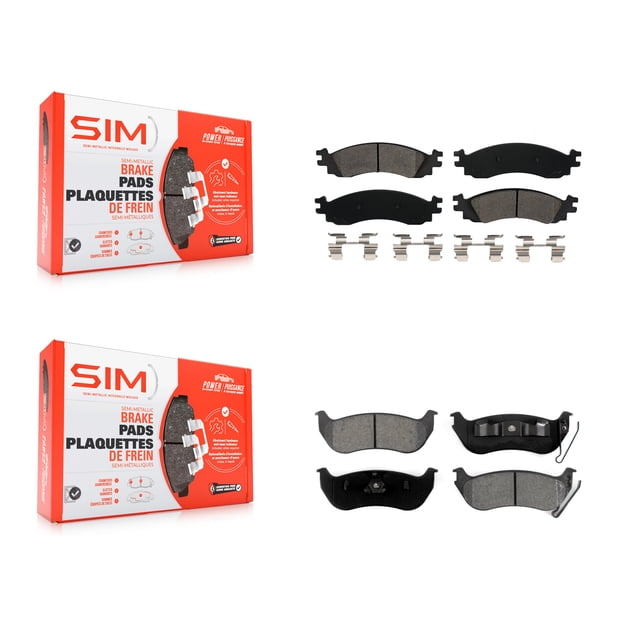 SIM Front Rear Semi-Metallic Brake Pads Kit for Car Ford Explorer Sport Trac Mercury Mountaineer KSM-100068