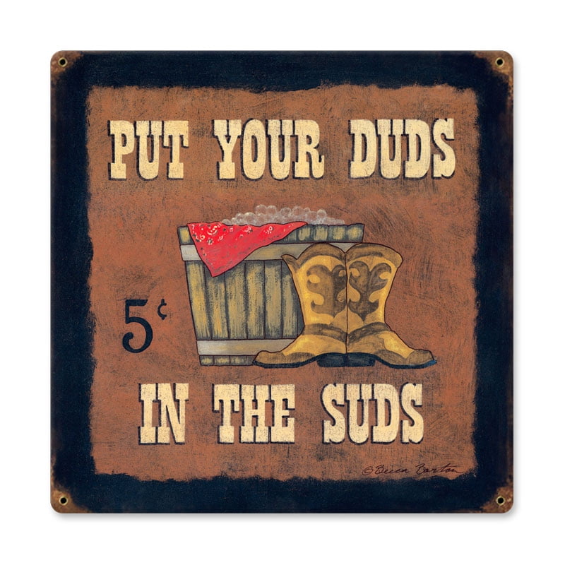 LAUNDRY Tubs-Soap Suds & Dirty Duds Primitive Wood Sign 