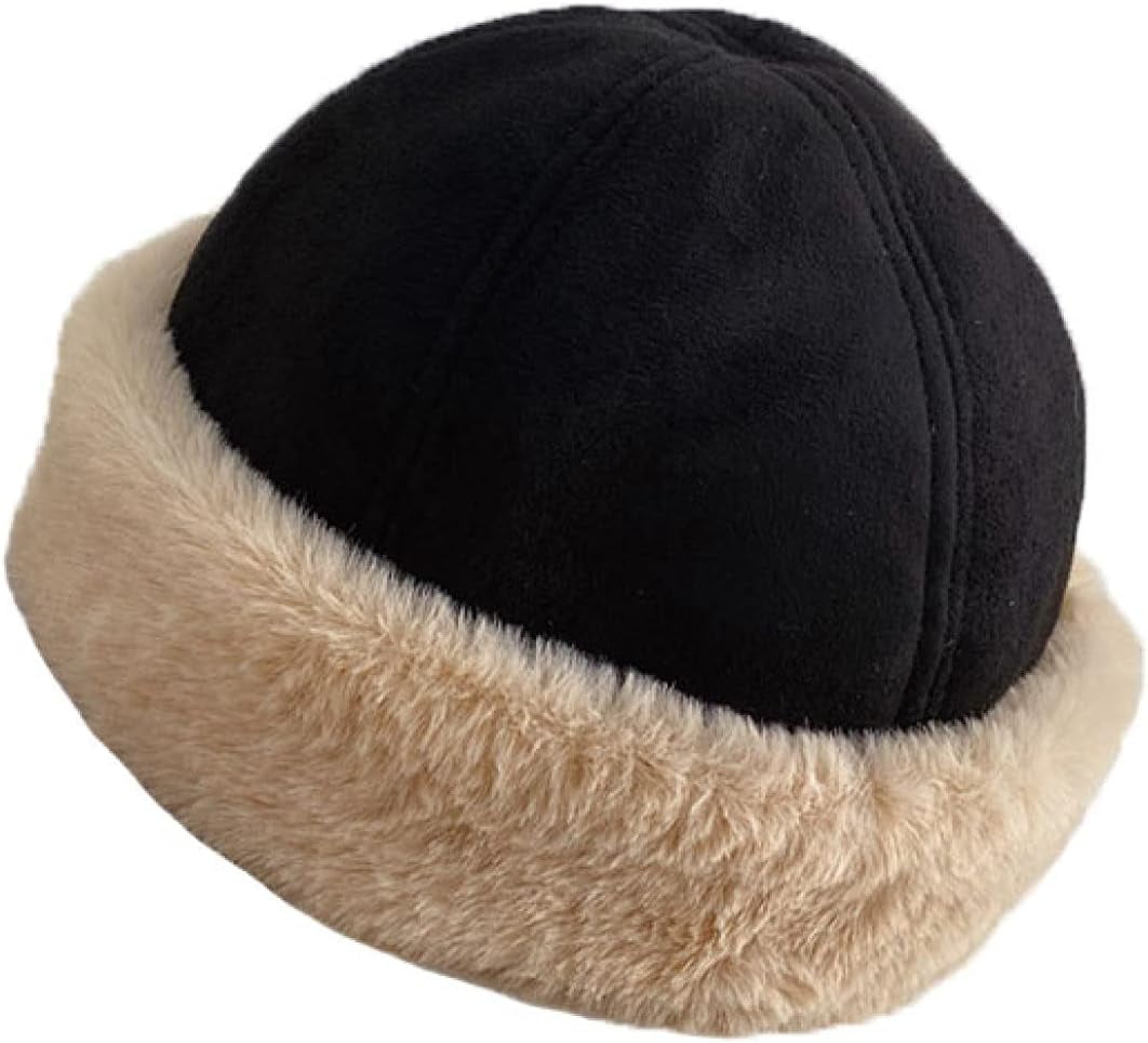 CoCoMangos Winter Suede Hats for Women Thick Bonnet Solid Colors Cap Skulls Beanies Short Curling Women Caps