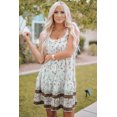 thumbnail image 4 of ABPHQTO Vestido de tirantes con botones y estampado floral en el escote con volantes de color blanco para mujer, 4 of 5