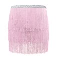 thumbnail image 5 of vigerkar Fringe Belly Skirt Sequin Tassel Dance Skirt Short Belly Hip Scarf Rave Party Skirts for Women Pink, A, 5 of 5