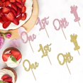 thumbnail image 4 of 24 PCs 1st Birthday Cupcake Toppers Glitter First Birthday One Cupcake Picks for DIY Shower 1st Birthday Party Cake Gold for DIY Shower First Birthday Theme Decoration Supplies 2.7x2.27 Inch, 4 of 7