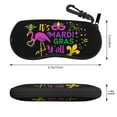 thumbnail image 2 of Xecao Mardi Gras with Flamingo for Eyeglass Case Soft Shell, Portable Sunglass Case, Fashionable Eyeglass Case with Zipper, Lightweight, 2 of 6