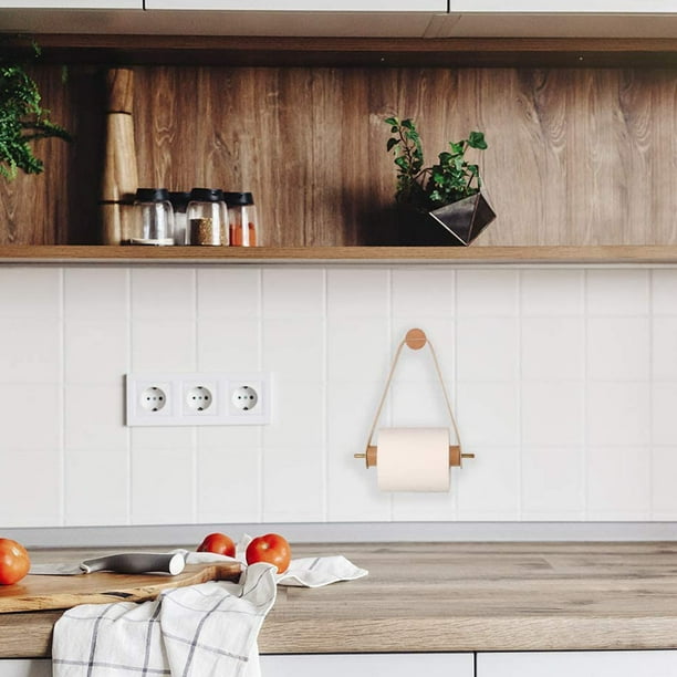 Soporte Para Rollo De Cocina Sin Taladrar - Acero Inoxidable Negro, Montaje En Pared O Debajo Del Mueble, Para Papel De Cocina Y Toallas