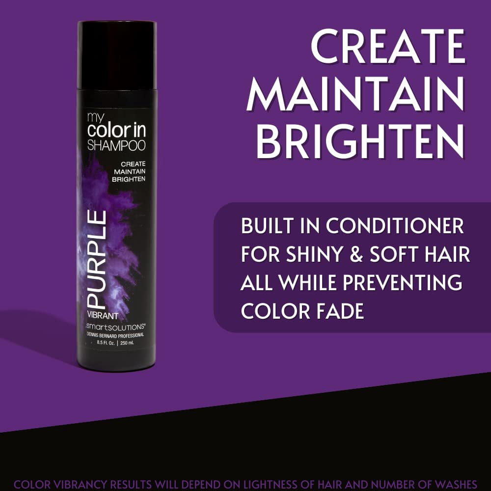 MyColorIn Color Depositing Shampoo (Vibrant Purple) - Sulfate & Paraben Free Hair Dye | Made in USA (8.5 Fl Oz)