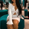 thumbnail image 6 of BLTIBY Womens 2 Piece Outfits Mini Skirt Long Sleeves Zipper Top Bodycon Skirts Casual Stylish Outfits White S, 6 of 6