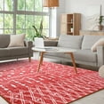 thumbnail image 3 of Junovo Area Rug Boho Rugs Geometric Abstract Rugs for Living Room,Red,5'x8', 3 of 7