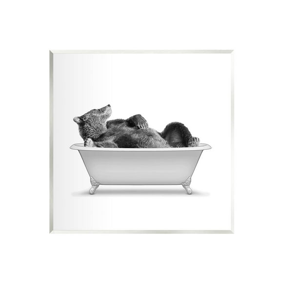 Stupell Industries Woodland Bear Antique Tub Graphic Art Unframed Art Print Wall Art, Design by Annalisa Latella