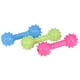 thumbnail image 5 of EeaseMX 3 mancuernas de goma con sonido para perros y gatos, juguetes para morder molares, productos de entrenamiento para mascotas, accesorios interactivos (azul, amarillo y rosa), 5 of 7