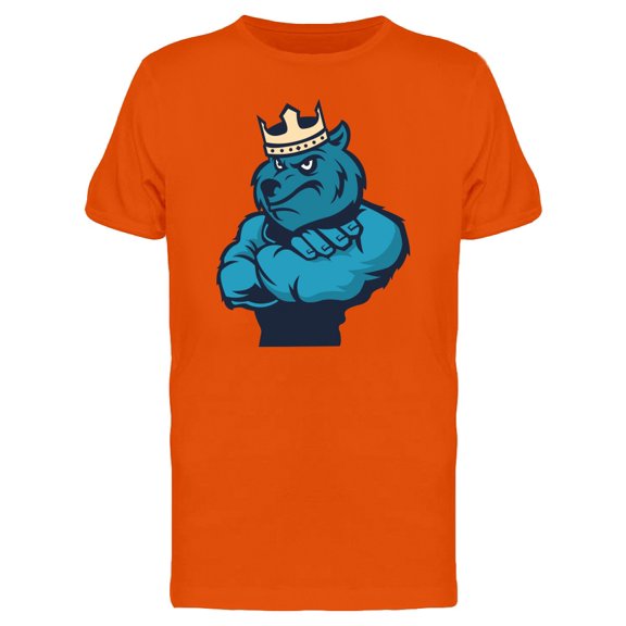 Strong Blue Bear With Crown Tee Men's -Image by Shutterstock