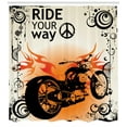 thumbnail image 3 of Ambesonne Orange Black Shower Curtain, Freedom Theme Sign, 69"Wx70"L, Black Orange Cream, 3 of 3