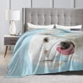 thumbnail image 4 of Kll Fleece Blanket Plush Throw Blanket Puppy Licks Nose,Soft Fuzzy Cozy Flannel Blanket For Couch Sofa Bed.(60"X50"), 4 of 9