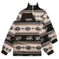 thumbnail image 5 of Hombres Casual Moda Franela Navidad 3D Imprimir Cuello alto Manga larga Sudadera con cremallera Pompotops oipoqjl53039, 5 of 5