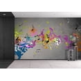 thumbnail image 1 of wall26 - Musical grunge with spray background - Removable Wall Mural | Self-adhesive Large Wallpaper - 66x96 inches, 1 of 5