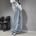 thumbnail image 5 of Pantalones de chándal de hip-hop para hombre, pantalones de pierna ancha, pantalones de chándal casuales Y2k lisos, pantalones de chándal de algodón de moda al por mayor, pantalones de chándal góticos, 5 of 5