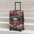 thumbnail image 2 of Lsque Skulls and Flowers Printed Luggage Cover, Travel Luggage Protector,Scratch and Dirt Resistant, Fits 18-32 Inch Luggage - Medium, 2 of 9