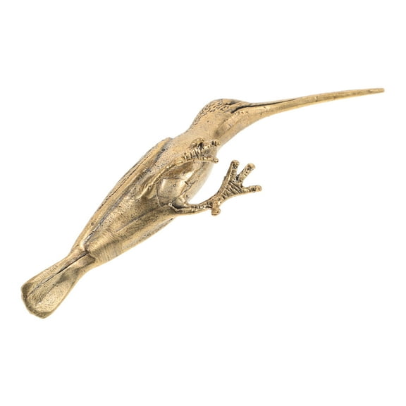 MLINS Brass Bird Statue Metal Hummingbird Collectible Figurine Feng Shui Bird Figurine Animal Bird Art Sculpture for Home Office Bird Decorations