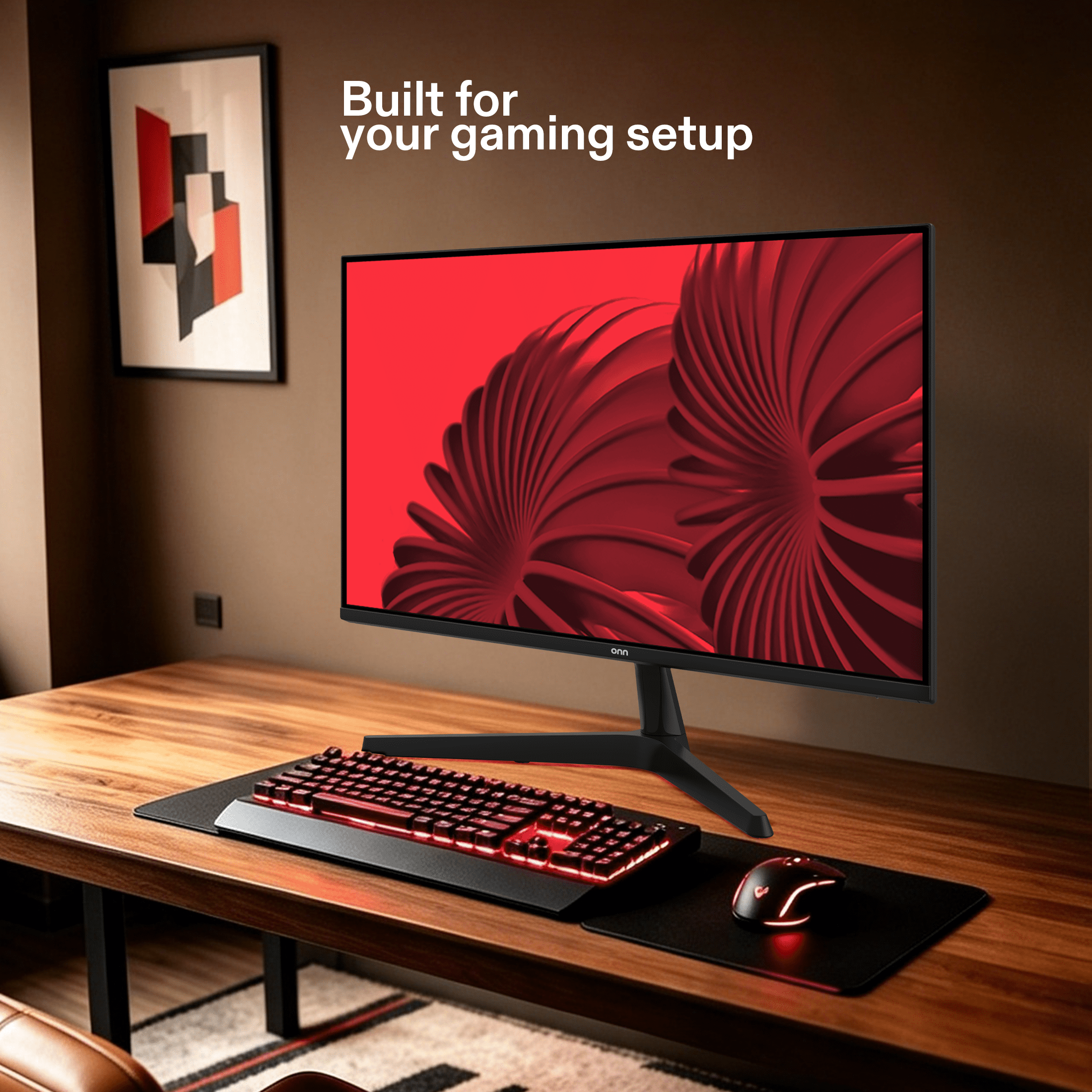 onn 24" FHD (1920 x 1080p) 144Hz 1ms AMD FreeSync Gaming Monitor with Cables, Black