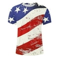 thumbnail image 4 of USA Flag 4th of July Independence Day American Flag Men Shirts Plus Size Summer Deals Crew Neck Big and Tall Pullover Blouse Shirts for Men, 4 of 5