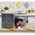 thumbnail image 6 of Brabtod 2 Pack Kitchen Storage Container,Potato Onion Storage Canister,Metal Vegetable Fresh Keeper Caddy,Kitchen Pantry Organizer Jars with Bamboo Lid and Aerating Holes,Gray, 6 of 6
