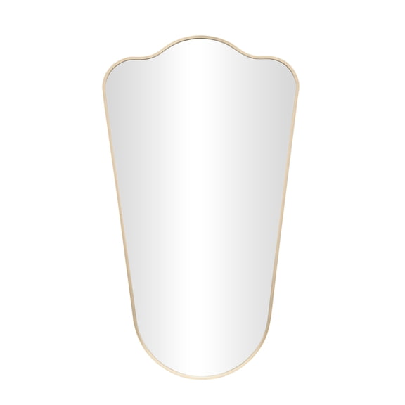 DecMode 20" x 35" Gold Arched Wall Mirror with Thin Frame