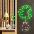 thumbnail image 2 of Glowneon Monstera Leaf Neon Sign, Long-lasting Wall Art Decor, 2 of 4
